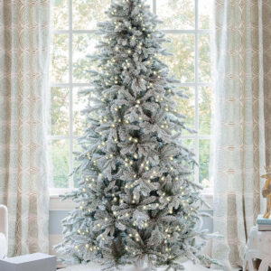 10' Queen Flock® Slim Artificial Christmas Tree with 1000 Warm White LED Lights