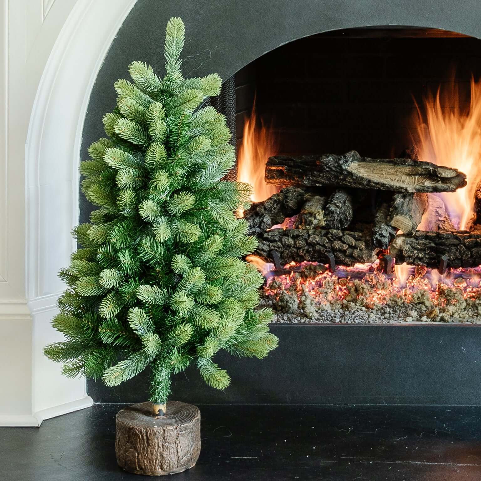 3' Royal Fir Artificial Christmas Tabletop Tree with 100 Warm White LED Lights
