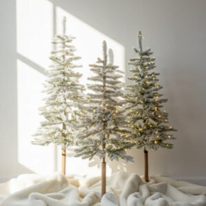 5' Windsor Flock Artificial Christmas Tree with 150 Warm White Twinkle LED Lights