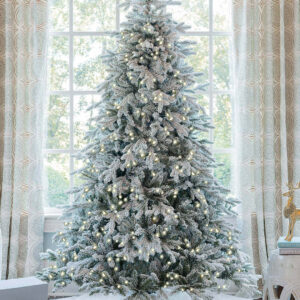 9' Queen Flock® Artificial Christmas Tree with 1100 Warm White LED Lights