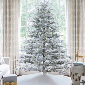 9' Rushmore Flock Artificial Christmas Tree with 1000 Warm White LED Lights
