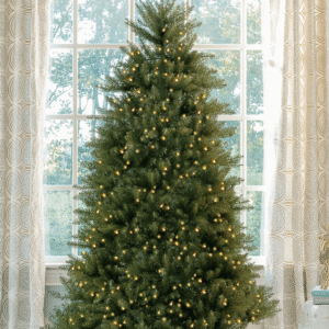 9' Yorkshire Fir Artificial Christmas Tree with 850 Warm White LED Lights