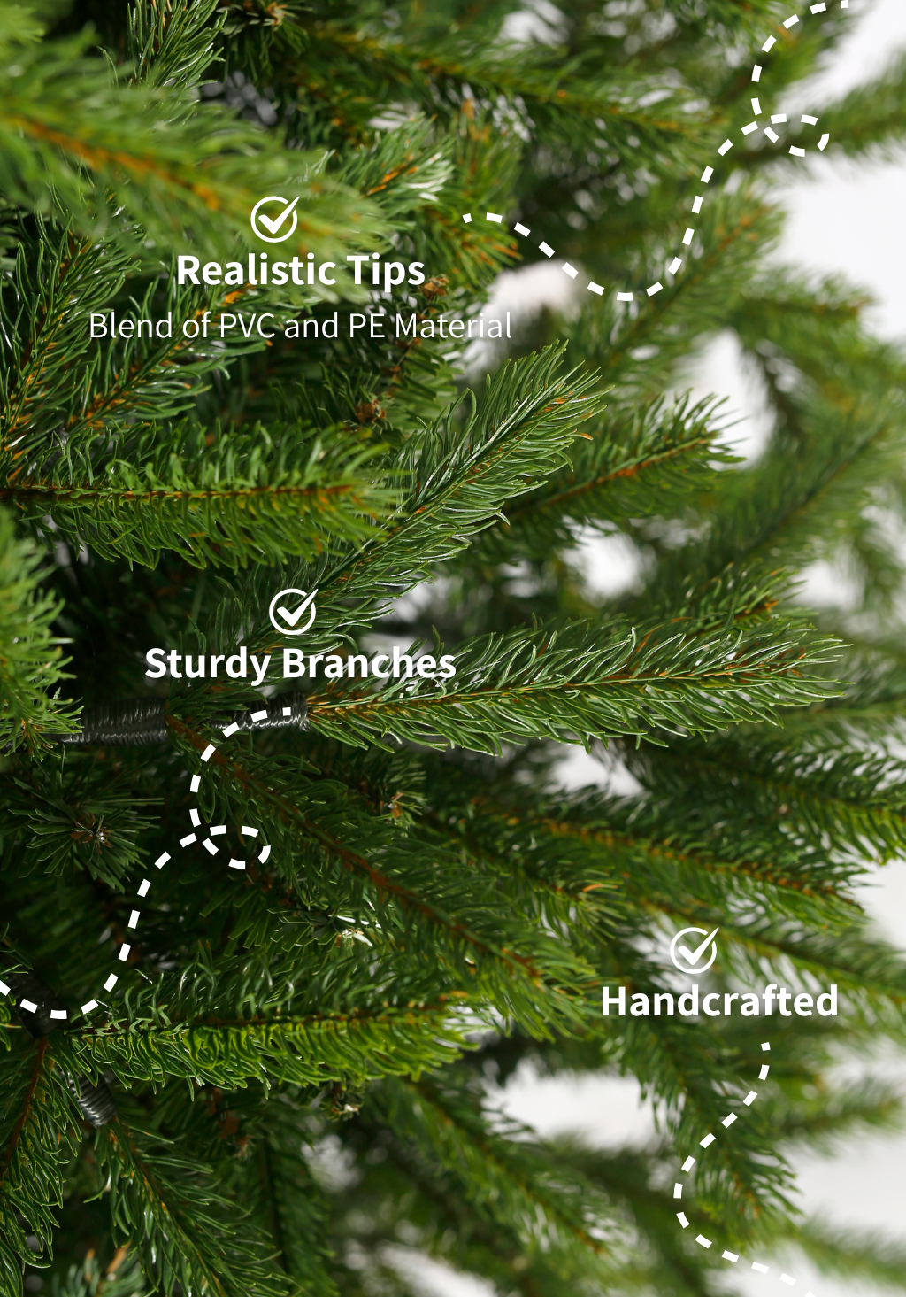 10' King Fraser Fir™ Slim Artificial Christmas Tree with 1100 Warm White LED Lights - Image 4