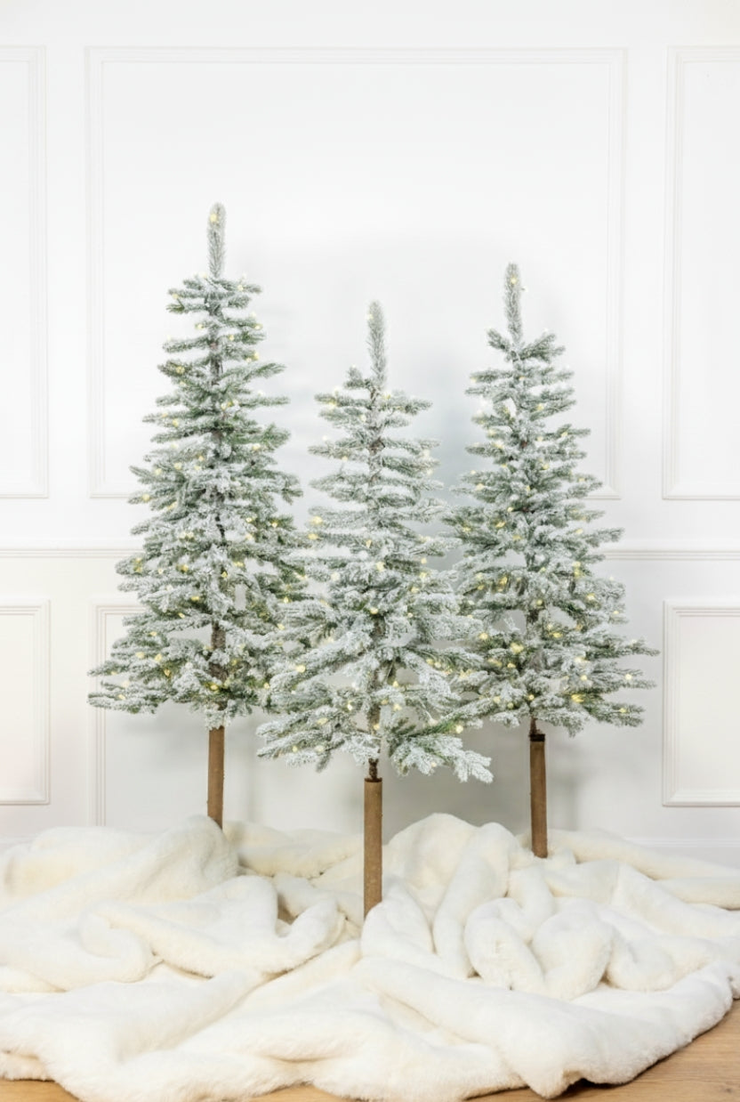 4' Windsor Flock Artificial Christmas Tree with 100 Warm White Twinkle LED Lights - Image 3