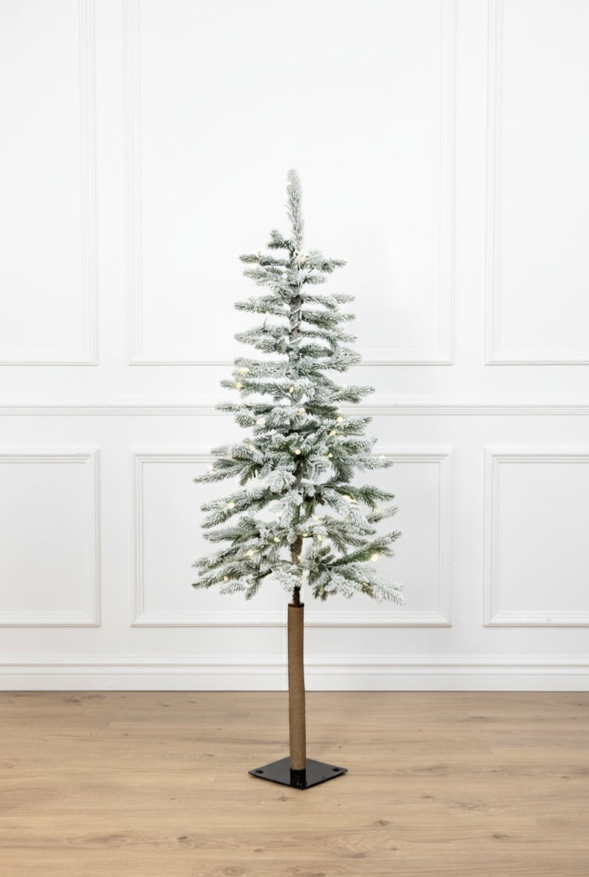 4' Windsor Flock Artificial Christmas Tree with 100 Warm White Twinkle LED Lights - Image 2